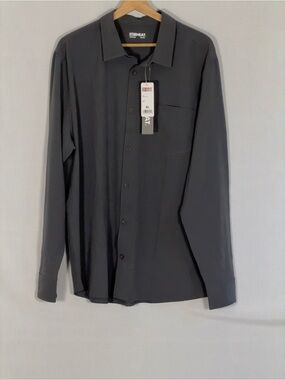 32 Degrees Men's Button-Down Shirt in Dark Gray